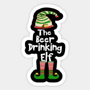 The Beer Drinking Elf Family Matching Group Christmas Gift Funny Sticker